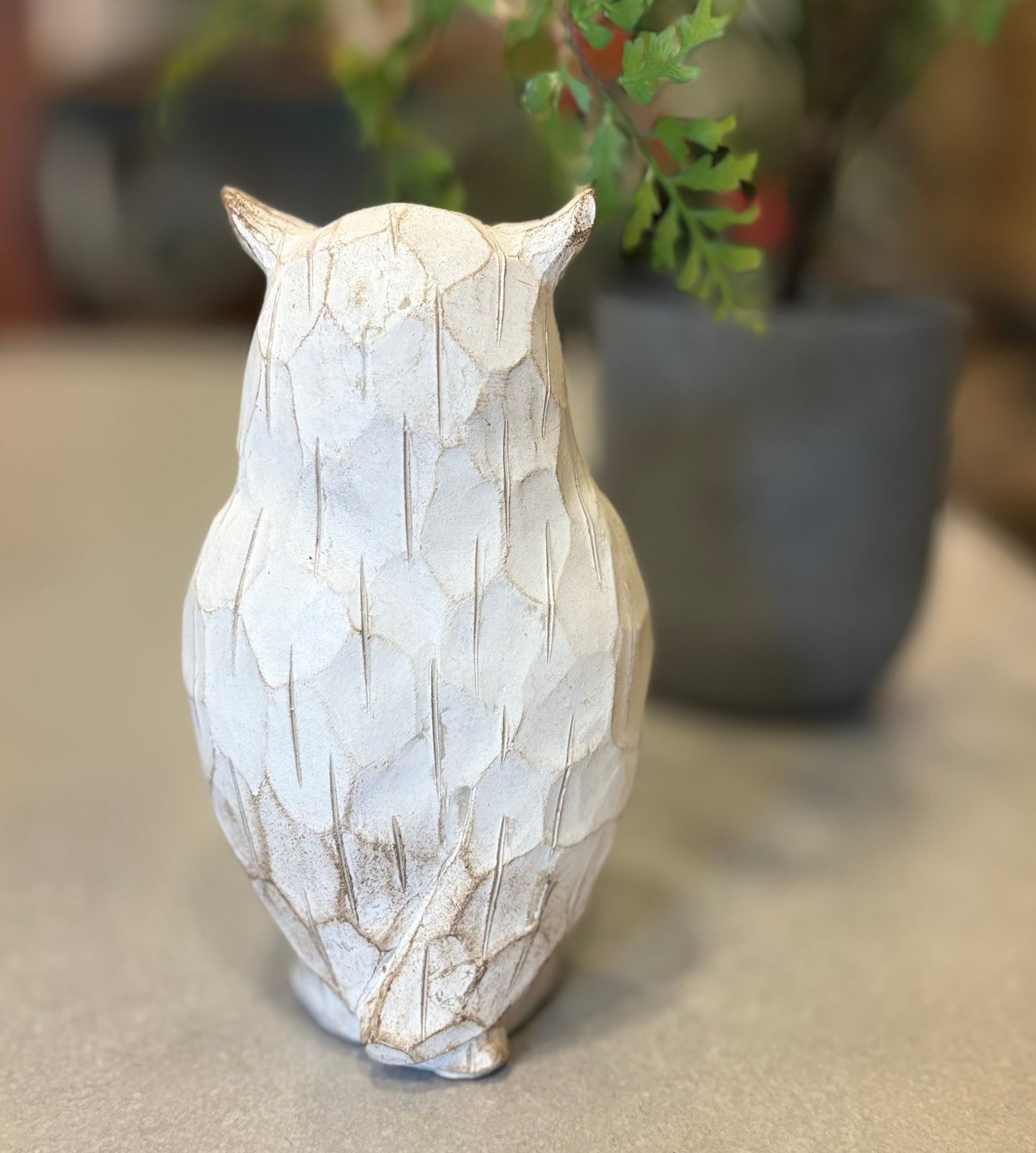 Mini White Owl Sculpture