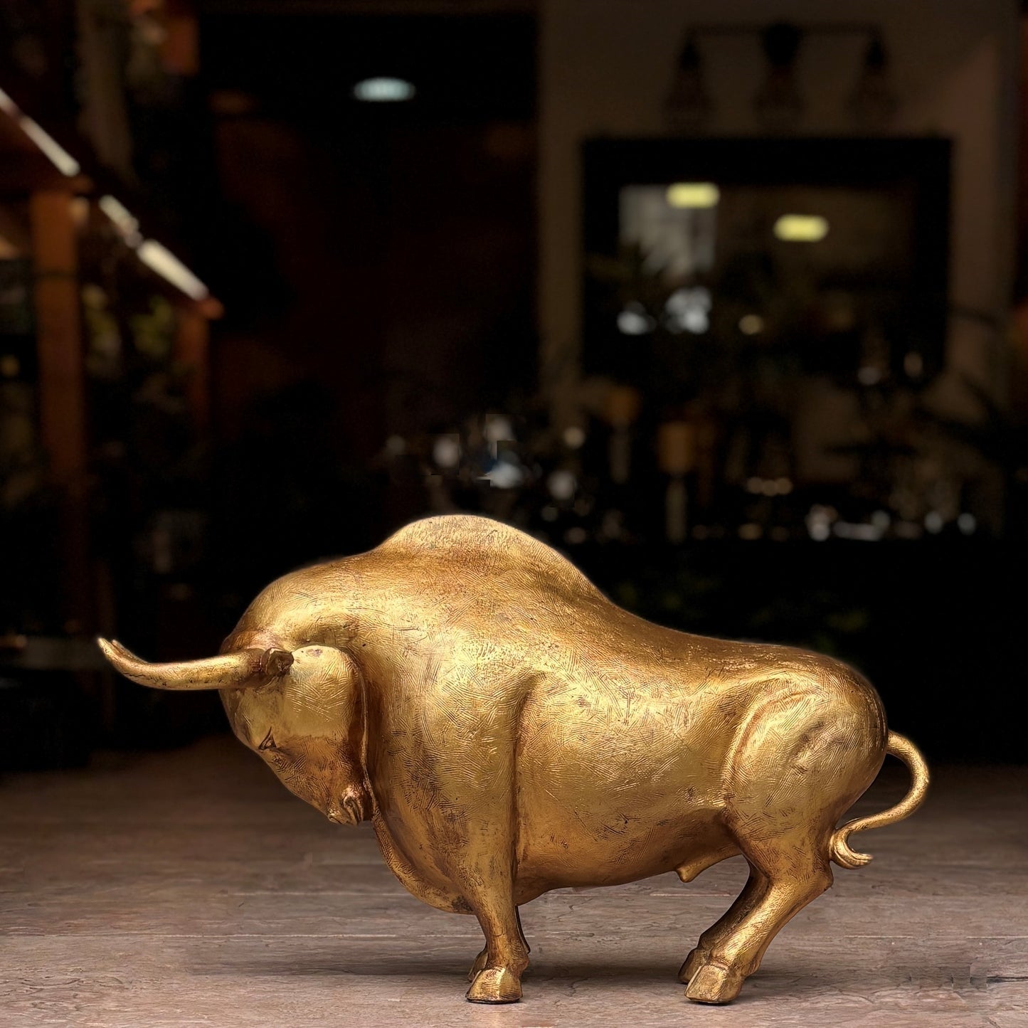 Golden Bull Sculpture