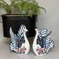 Blue and White Porcelain Swan Pair