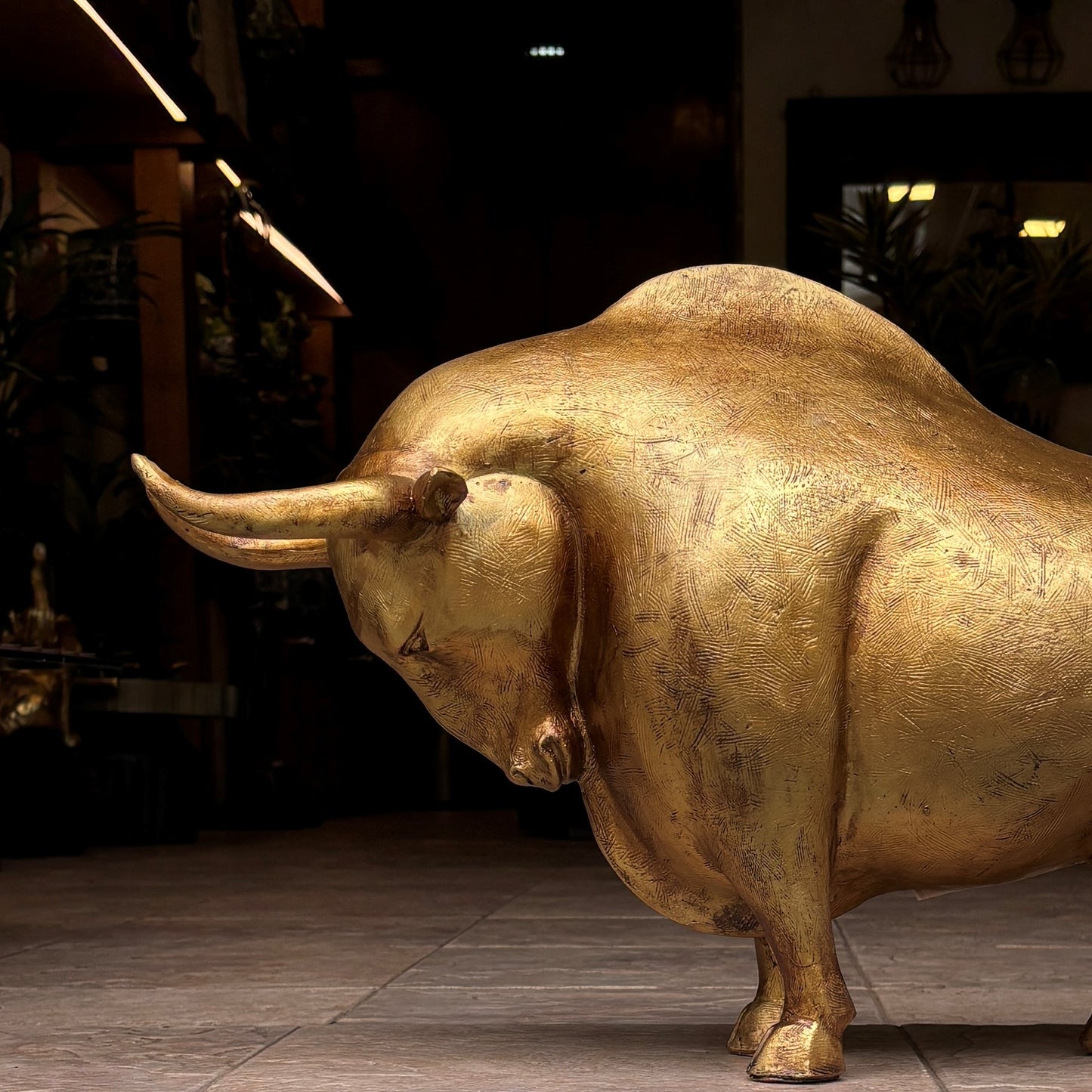 Golden Bull Sculpture