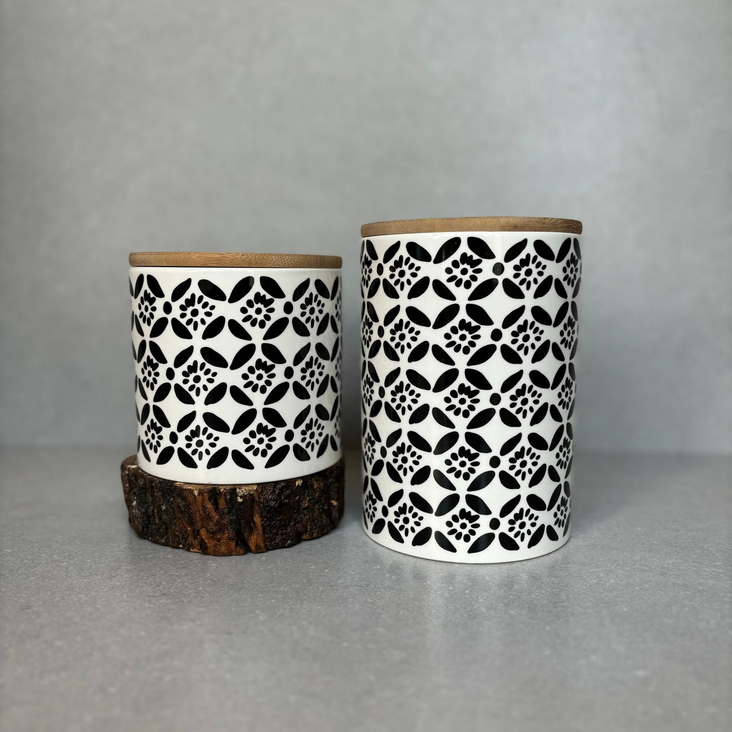 Black & White Ceramic Canister - Set of 2