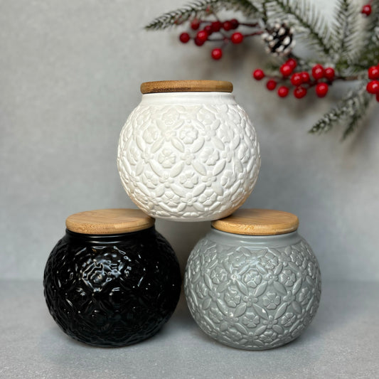 3 piece Textured Ceramic Canister