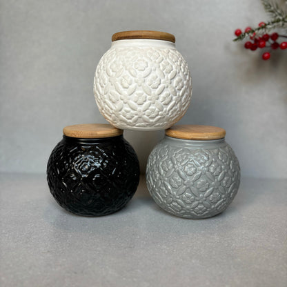 3 piece Textured Ceramic Canister