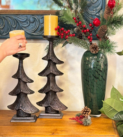 Rustic Christmas Tree Candlestand