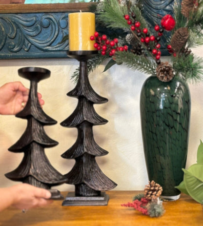 Rustic Christmas Tree Candlestand