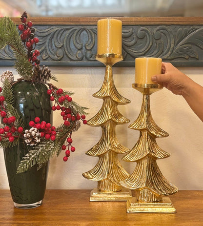 Gold Christmas Tree Candlestand