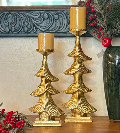 Gold Christmas Tree Candlestand