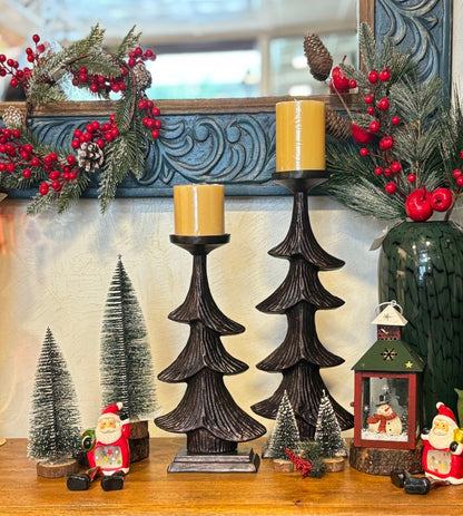 Rustic Christmas Tree Candlestand