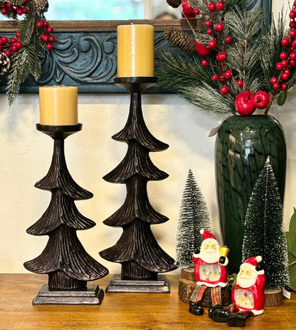 Rustic Christmas Tree Candlestand