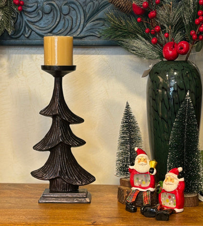 Rustic Christmas Tree Candlestand