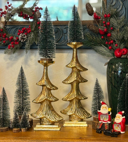 Gold Christmas Tree Candlestand