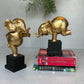 Cute Gold Elephant Figurines - Set of 2