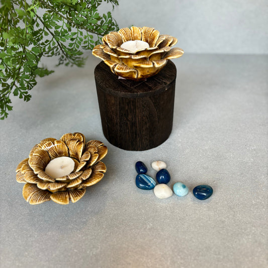 Floral Ceramic T-Light Holder