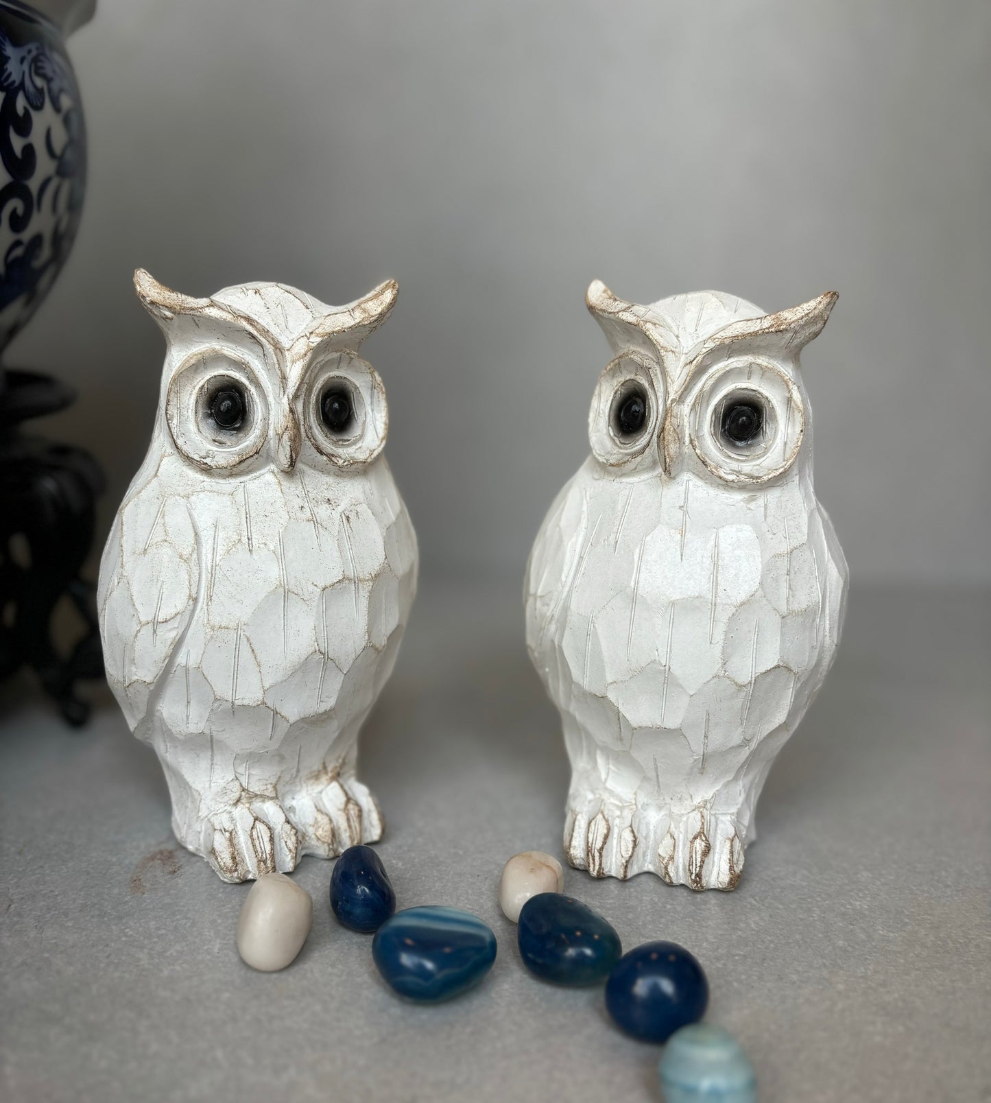 Mini White Owl Sculpture