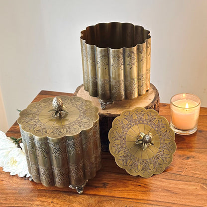 Brass Scalloped Decorative Box