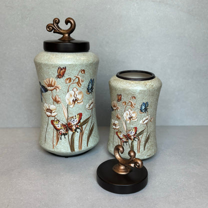 Decorative Butterfly Jar With Lid