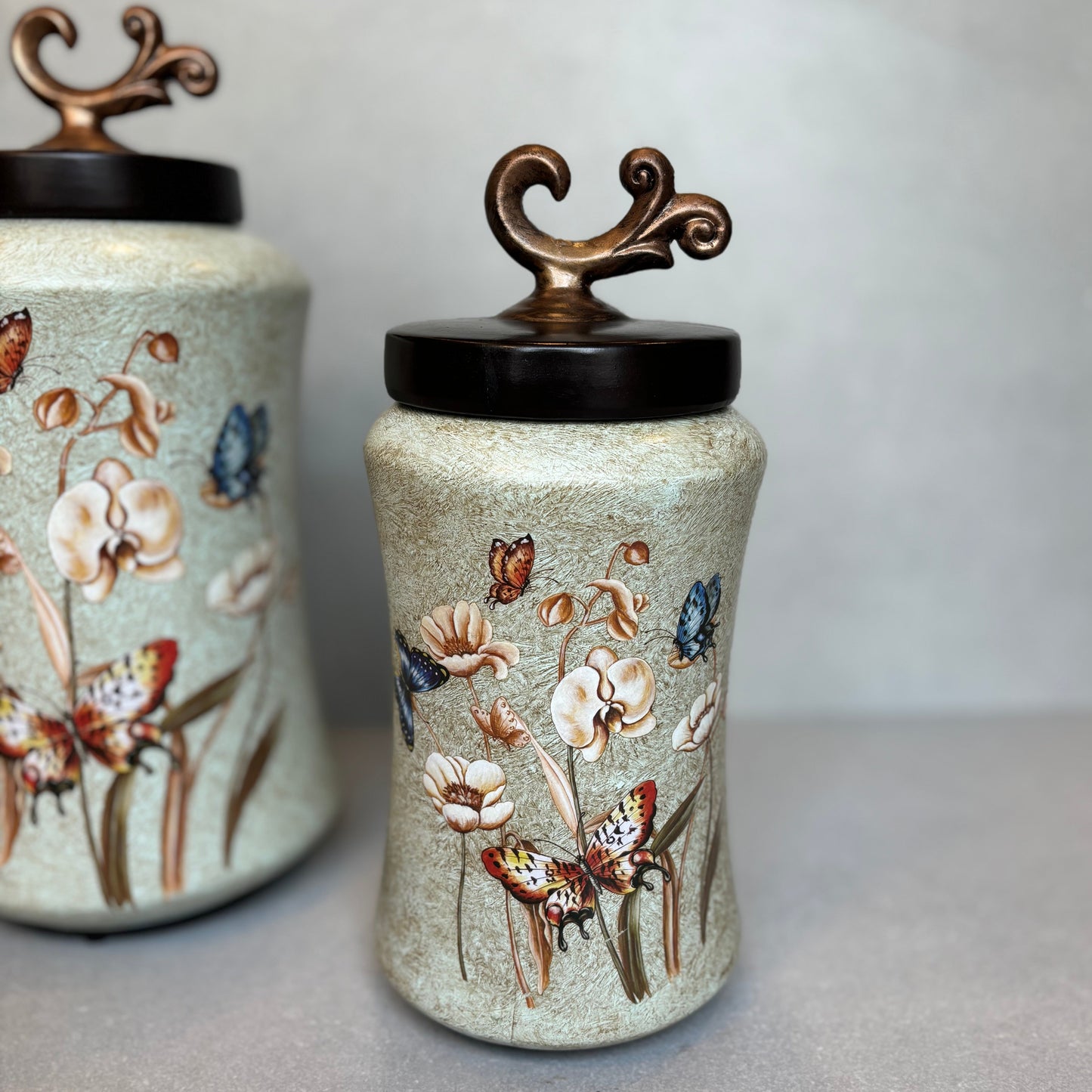Decorative Butterfly Jar With Lid