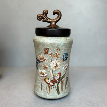 Decorative Butterfly Jar With Lid