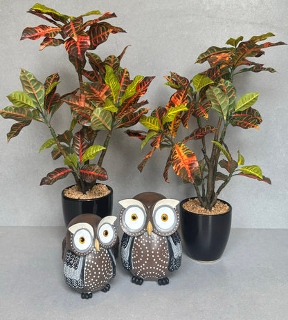 Artificial Croton Plant With Ceramic Pot