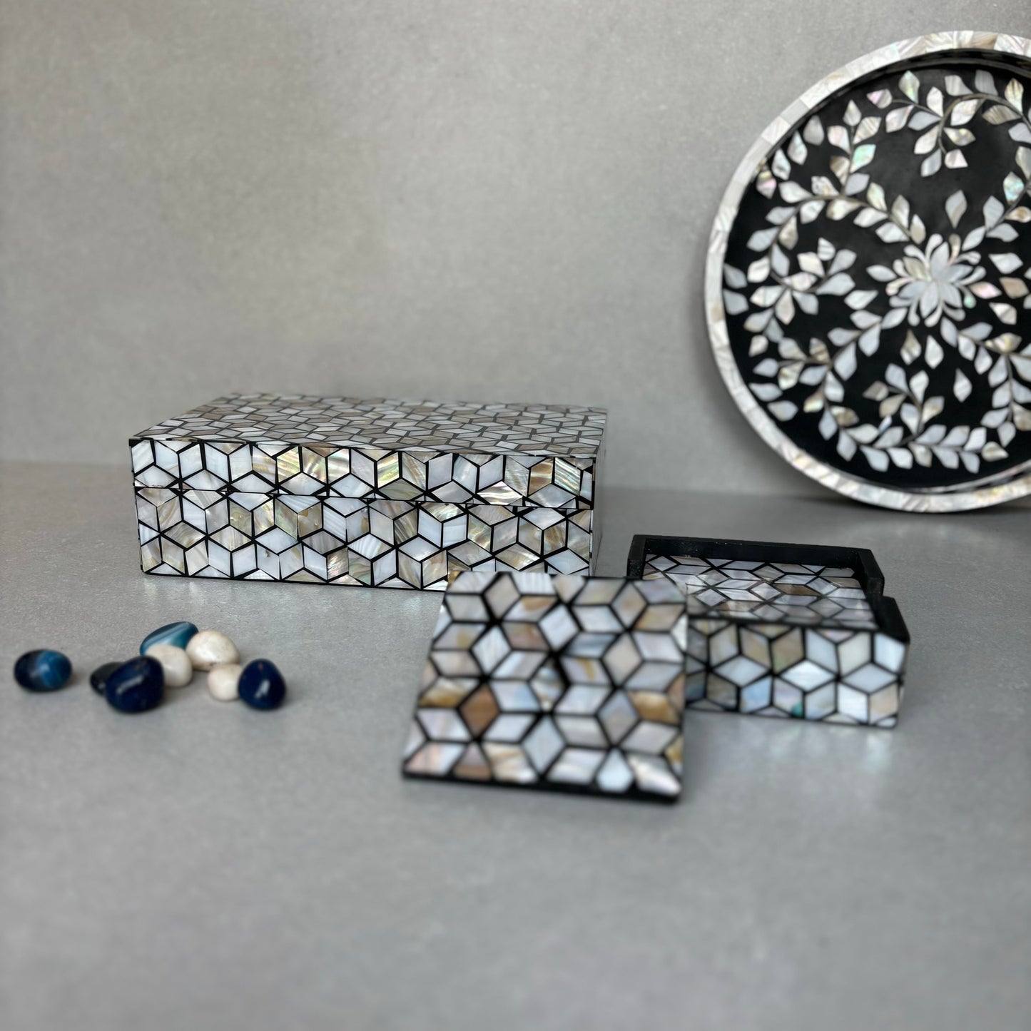Mosaic Inlay Coaster - Set of 4
