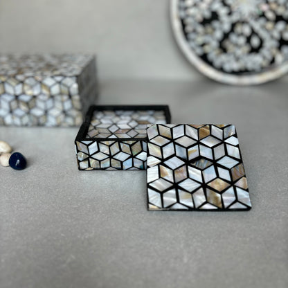 Mosaic Inlay Coaster - Set of 4