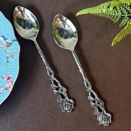 Antique Rose Table Spoons - Set Of 4