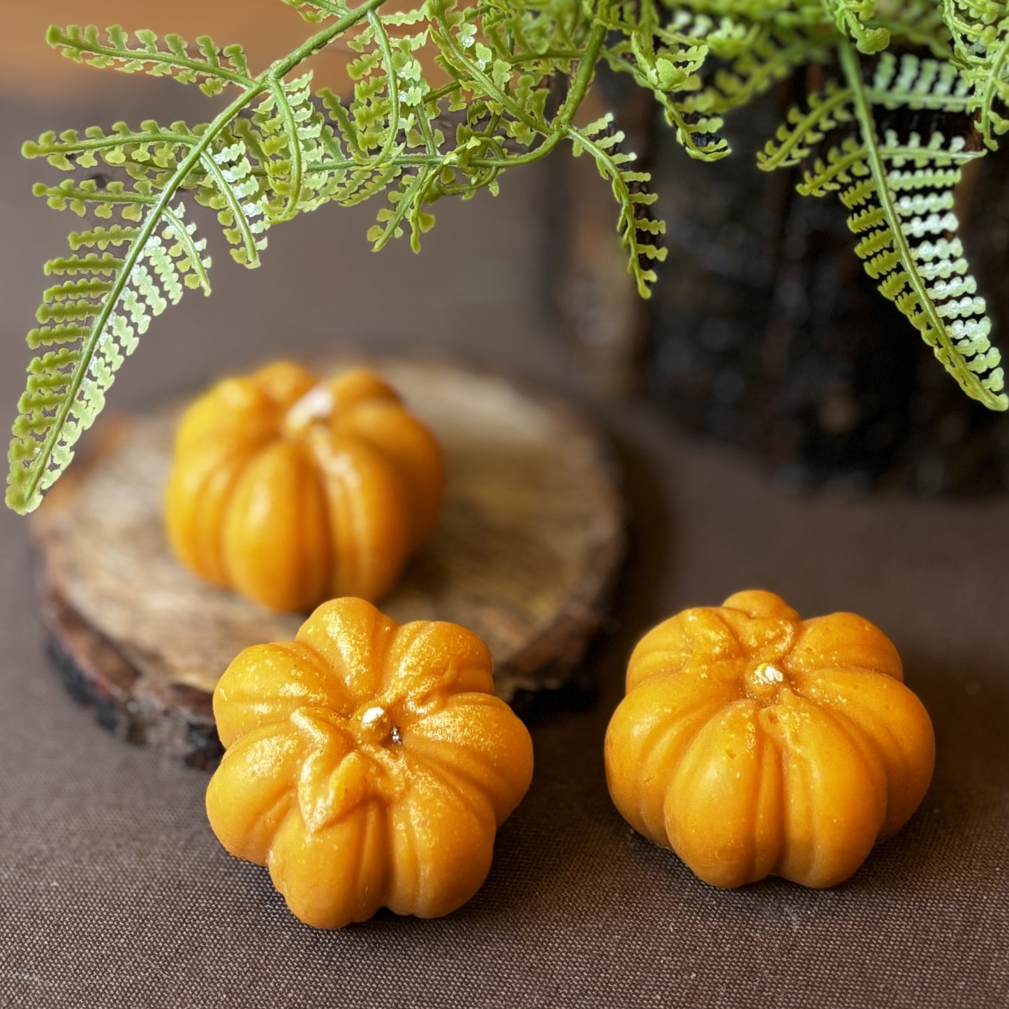 Orange Mini Pumpkin Soy Candle - Set Of 3