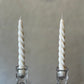 White Vanilla Twisted Taper Soy Candle 7inch - Set Of 2