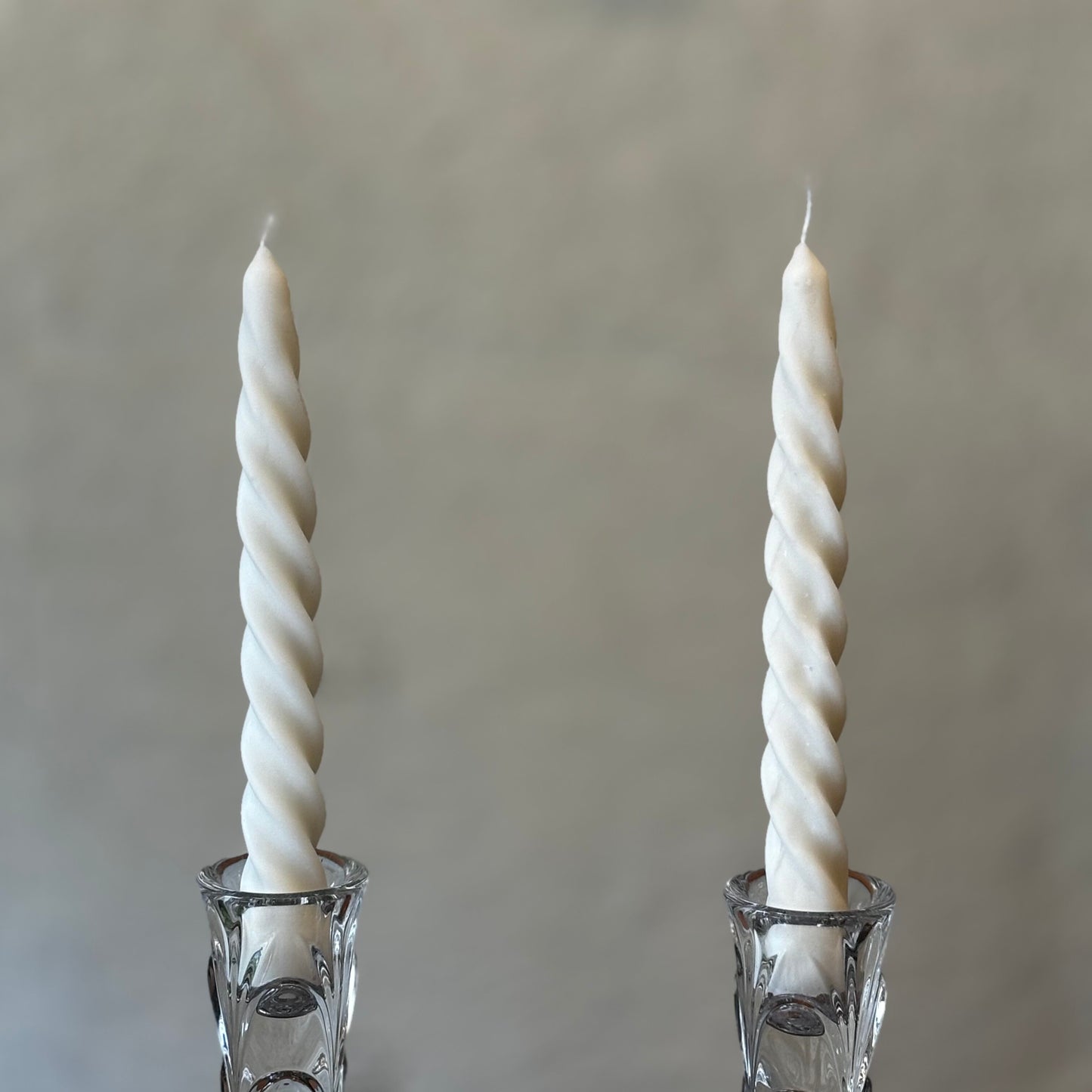 White Vanilla Twisted Taper Soy Candle 7inch - Set Of 2