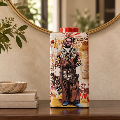 Safari Art Ceramic Decorative Ginger Jar