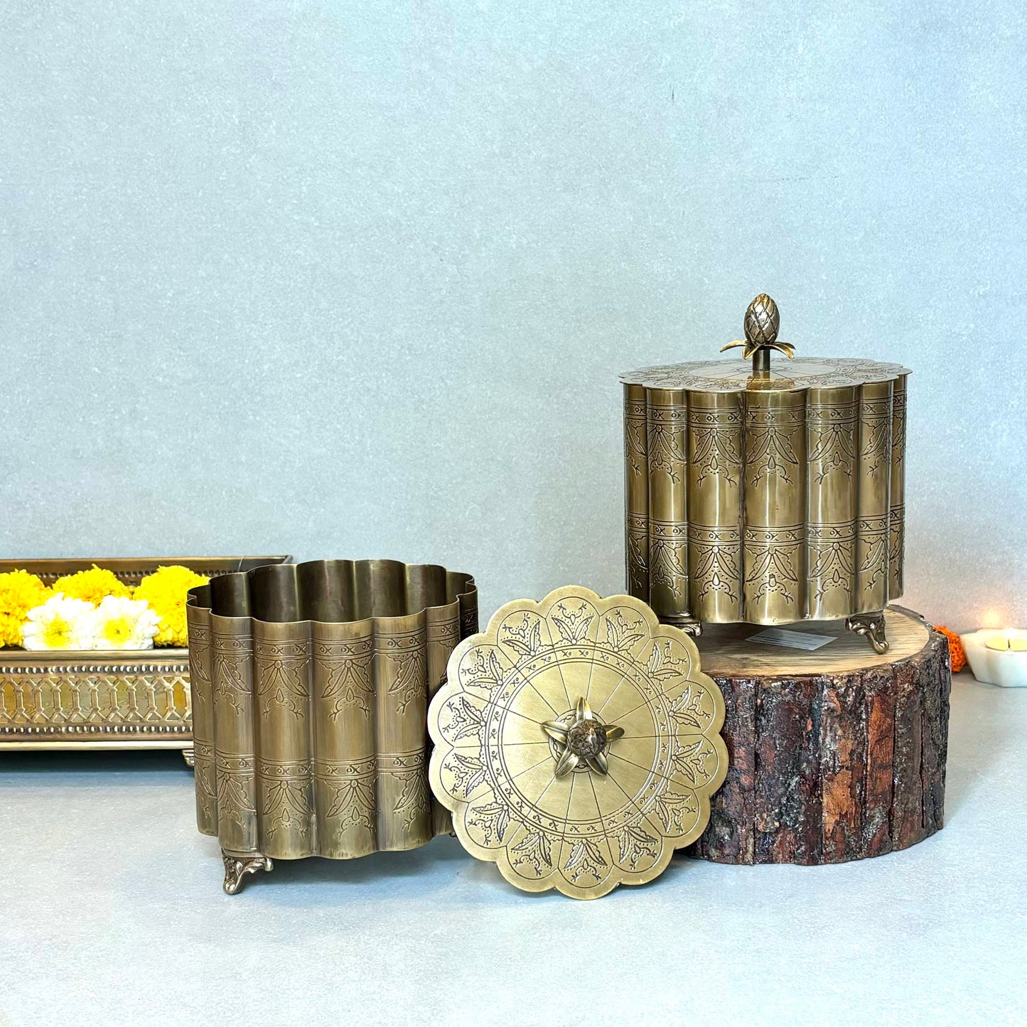Brass Scalloped Decorative Box