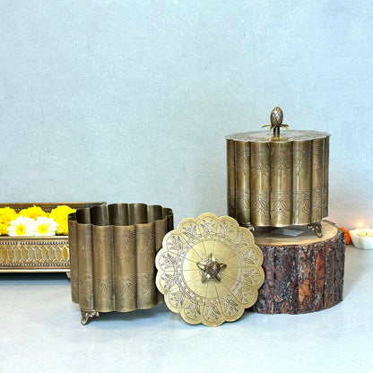 Brass Scalloped Decorative Box