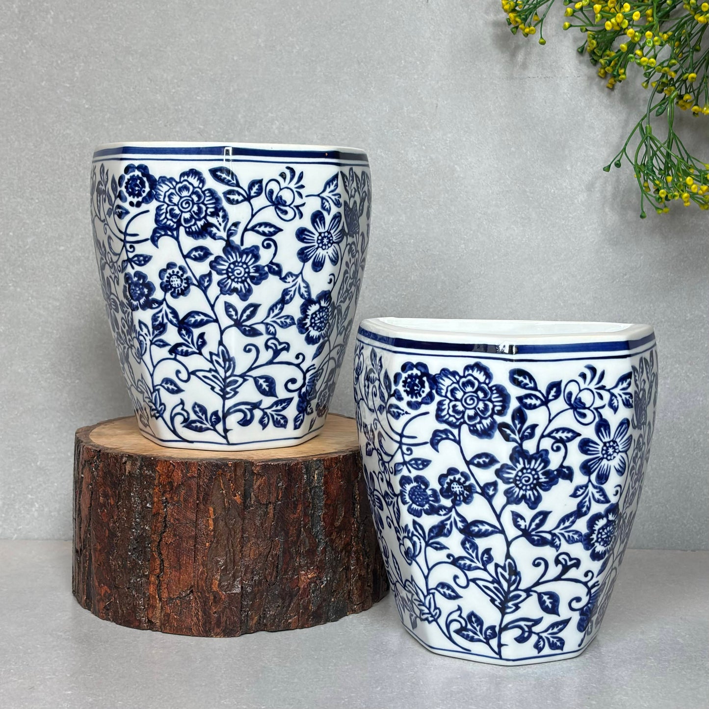 Blue And White Ceramic Wall Planter