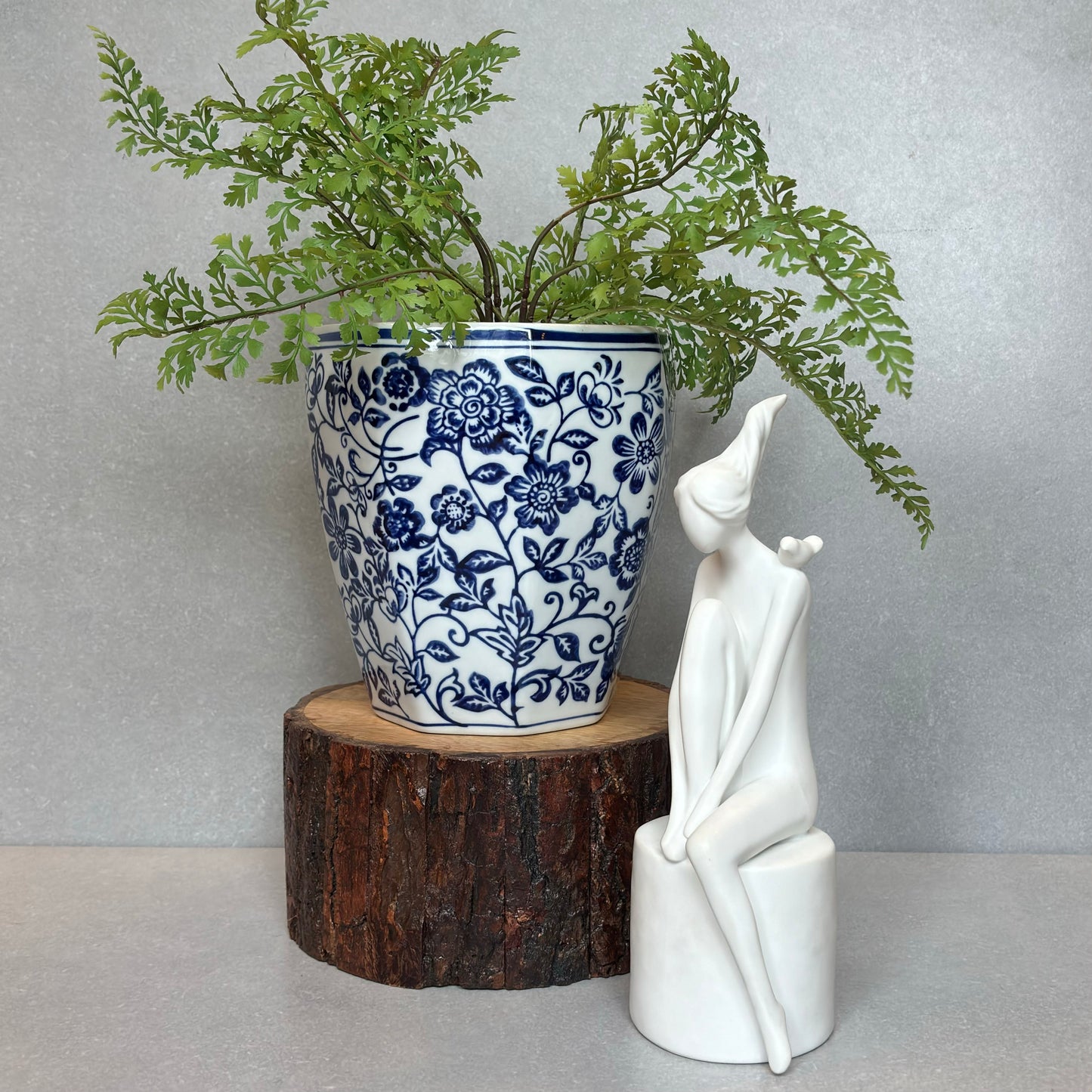 Blue And White Ceramic Wall Planter