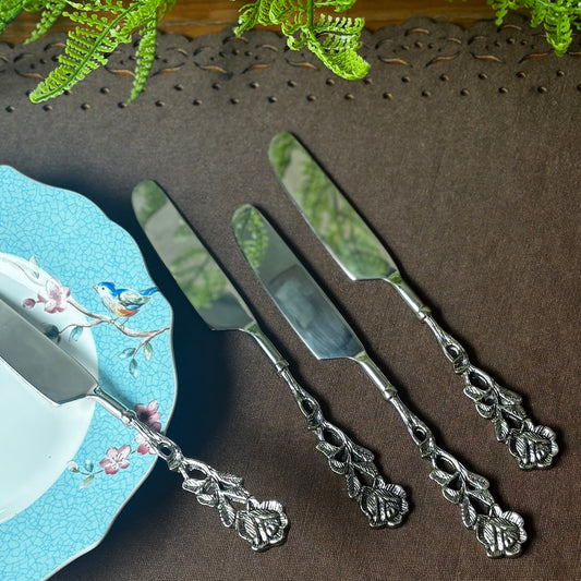 Antique Rose Table Knifes - Set Of 4