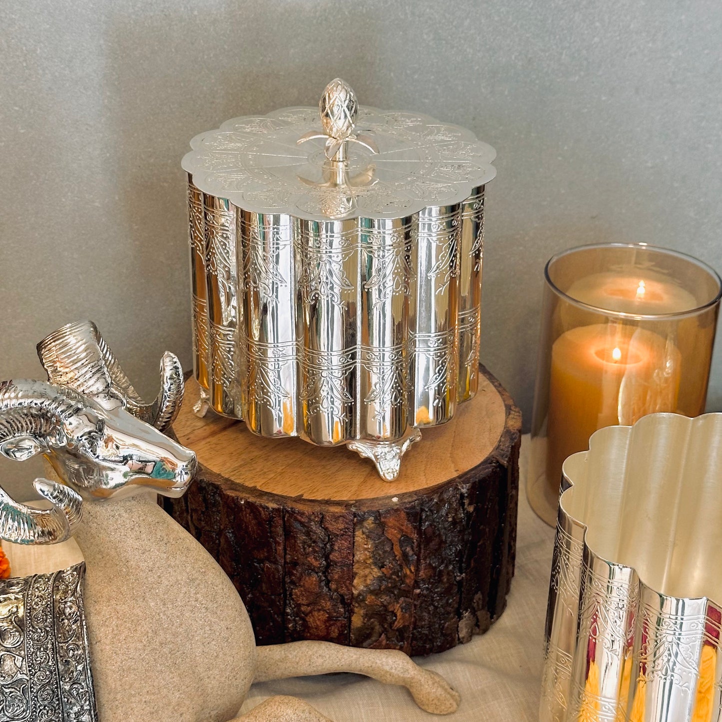 Silver Scalloped Decorative Box