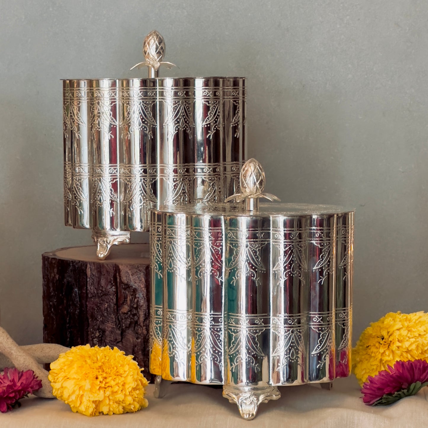 Silver Scalloped Decorative Box