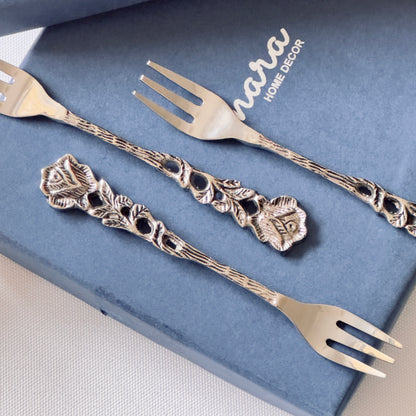 Rose Fruit Forks - Set of 6