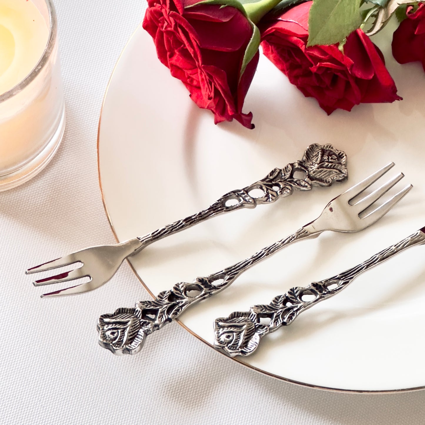 Rose Fruit Forks - Set of 6