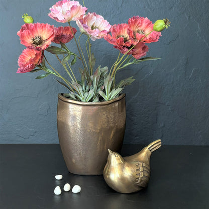 Champagne Gold Metal Vase