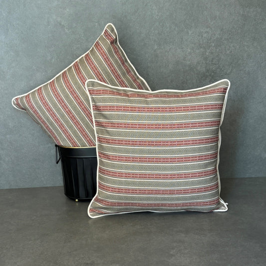 Beige Stripe linen Cushion Cover 18 x 18