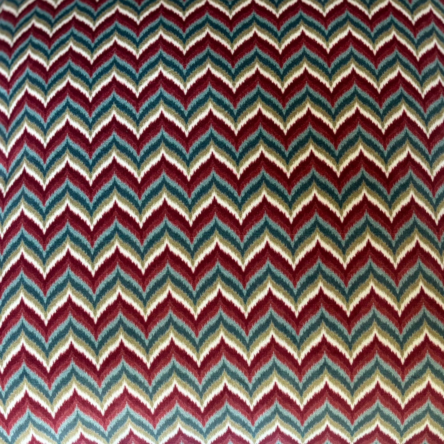 Red Chevron Velvet Cushion Cover 16 x 16