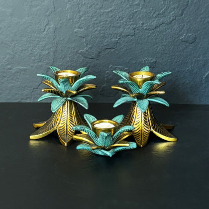 Vintage Leaf Tea-light Candle Stand