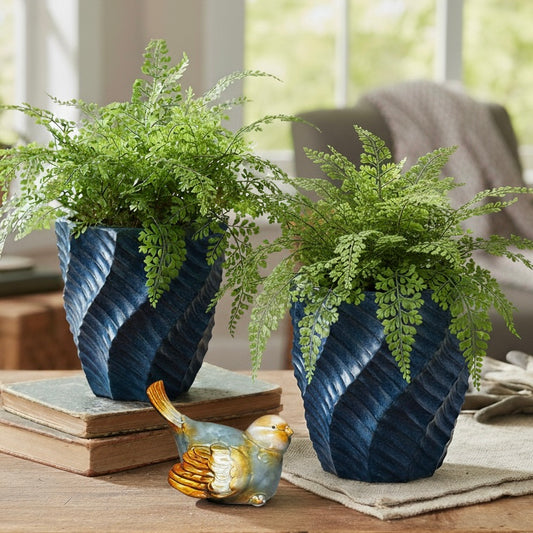 Rustic Swirl Ceramic Planter