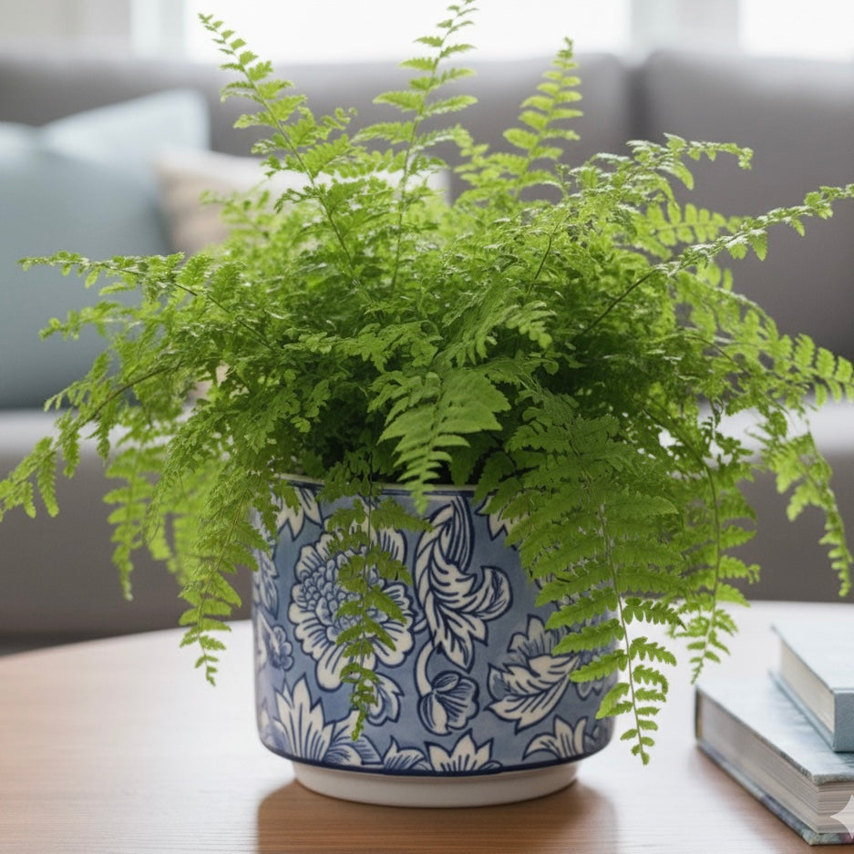 Blue And White Mughal Bloom Vase
