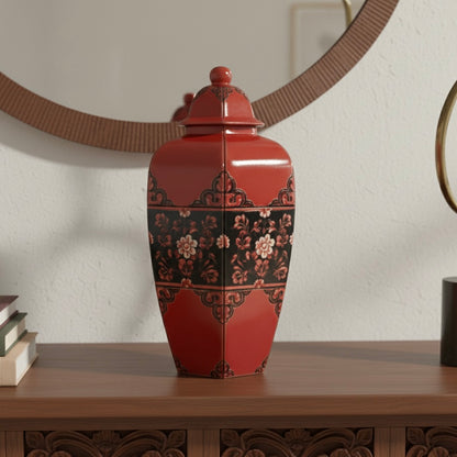 Red Decorative Temple Jar