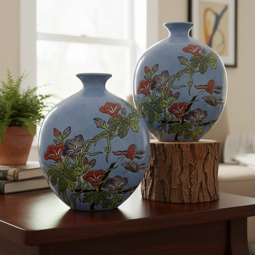 Blossom Whispers Ceramic Vase