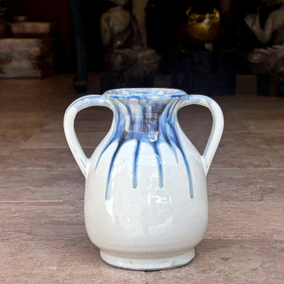 Azure Cascade Ceramic Vase