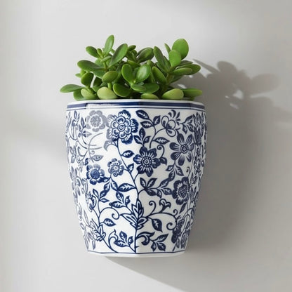 Blue And White Ceramic Wall Planter