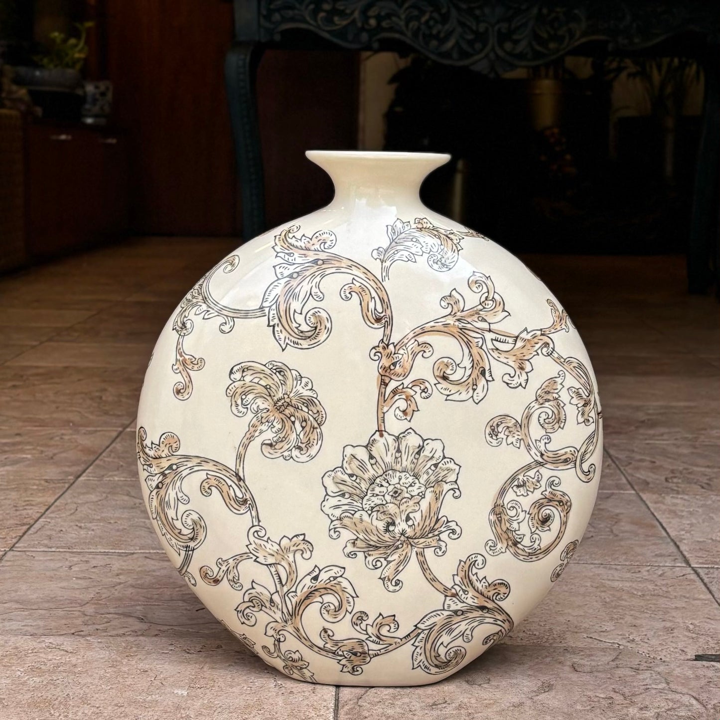Ivory Grace Coral Ceramic Vase
